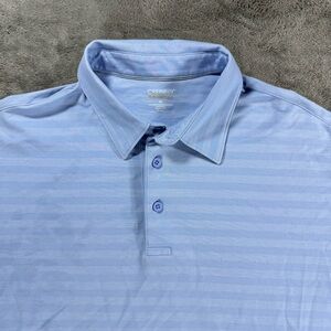 Daniel Cremieux Performance Polo Striped Baby Blue Casual Athleisure Golf